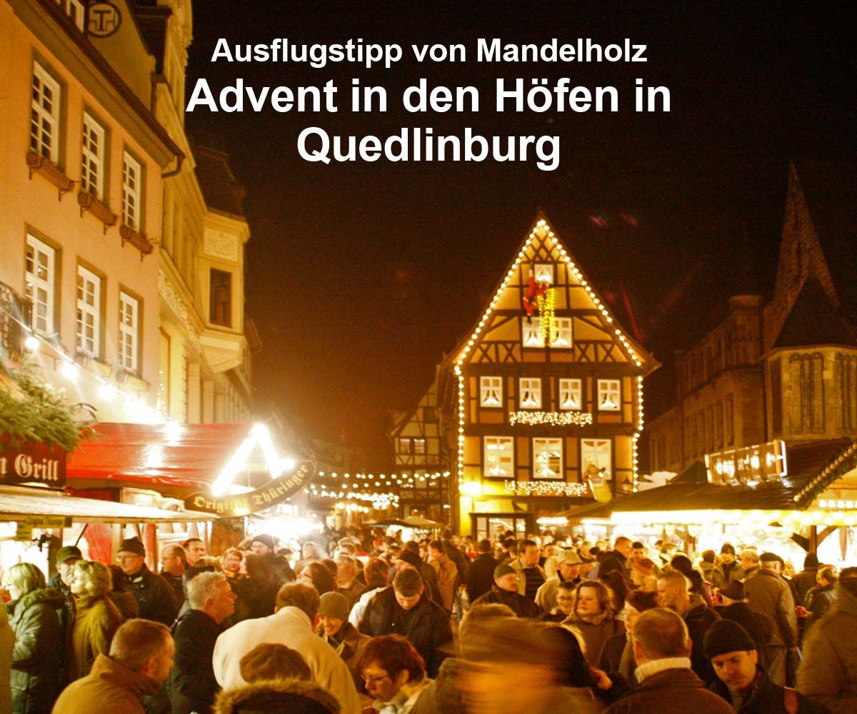 Viele kleine Weihnachtsmärkte in mehreren Höfen sowie auf dem Markt laden in Quedlinburg ein.